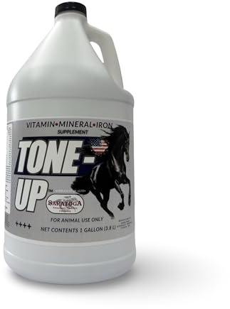 Tone-Up Advanced Equine Vitamin, Mineral & Iron Formula – Supports Strength, Endurance, Muscle Conditioning, Appetite & Quick Recovery – Liquid Horse Supplement, 1 Gallon