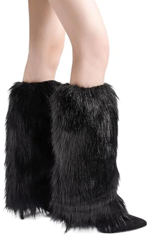 Thapncow De Calcetines De Felpa Para Las Piernas, Calcetines Cálidos Para Las Piernas, Calcetines Para Las Piernas Resistentes Al Frío, Accesorios Para Fiestas，Calentadores de Piernas de Peluche para
