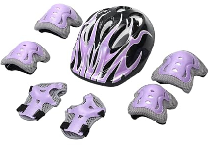 Jingmiger Kit Casque Et Protections - Équipement De Protection pour Scooter Enfant | Casque Adjustable Et Protections pour Baseball Hockey Skate Breakdance Vélo Sports Extérieur Garçons Filles 5 10