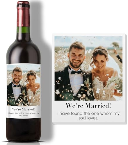 Etiquetas Personalizadas Para Botellas De Vino, Adhesivos De Vinilo Con Foto Y Texto, 16/24/36 Unidades Para Regalos En Bodas, Cumpleaños Y Más