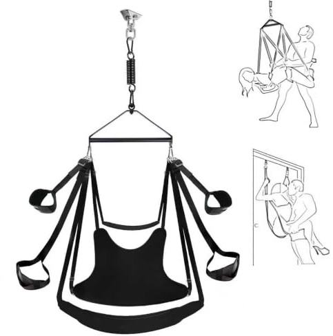 Adult Sex Swing, 360° Rotating Love Swing Ceiling Mount, 800 lbs Capacity | Heavy Duty Couples Swing with Padded Seat, Adjustable Straps, 800 lbs Support, Easy Setup & Discreet Storage for Home Use