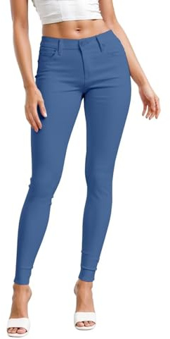 Hybrid & Company Womens Hyper Ultra Stretch Comfy Skinny Leg Work Casual Pants P44876SK Powder BLU M