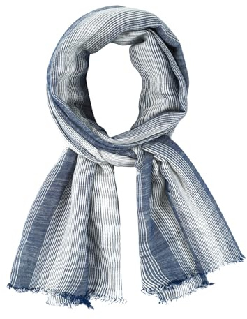 DAMILY Hommes Mode Foulard Echarpe de Plissée Rayée Confortable Coton Lin Hiver Étoles Châle