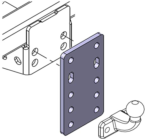 Plaque adaptatrice universelle pour réglage en hauteur 5x90 de l'attelage de remorque pour boules à bride à 2 trous (AHK réglable en hauteur)