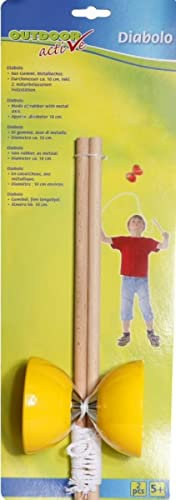 Vedes OutdoorActive Diabolo | Größe: 10 cm | rot oder gelb | Geschicklichkeitsspiel #743