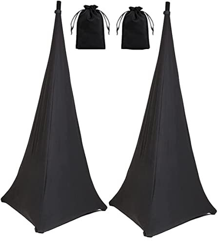 COOSOO - Funda universal para soporte de altavoz de DJ, cubierta para trípode de iluminación, cubierta de falda elástica de licra y elastano, cubierta de 360 grados para bodas, banquetes, eventos