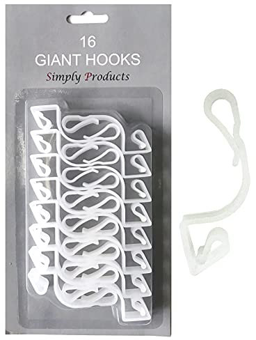 16 Giant Christmas Gutter Hooks Weatherproof Plastic for Hanging Outdoor Christmas String Lights, Fairy Lights or Rope Lights Gutter Clips - (Clear)