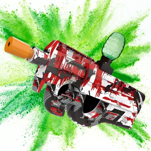 Gel Blaster P90,Pistola de Bolas de Gel Eléctrica,15.000 Balas.Rafagas Luminosas de Bolas de Gel.Juego Táctico,Disparos y Puntería para Jugar con Amigos.