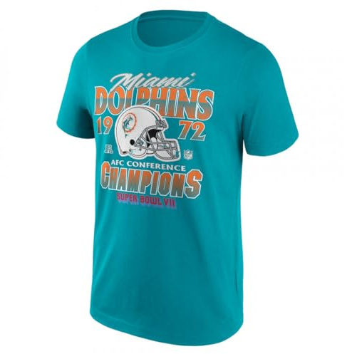 Fanatics NFL Miami Dolphins Champs T-Shirt türkis (DE/NL/SE/PL, Alphanumerisch, L, Regular, Regular, Türkis)