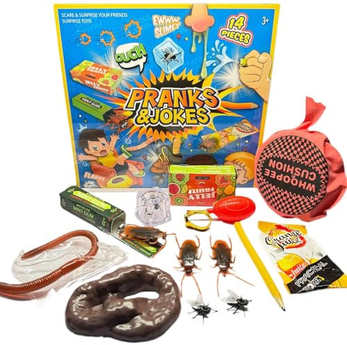Streich-Set, Streiche für Kinder und Erwachsene, Streich- und Scherzspielzeug-Box-Set, praktische Witze und Streiche-Set, Partygeschenke