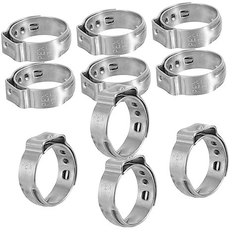 Hemobllo 10pièces Colliers De Serrage Simple Oreille Acier Inoxydable Résistants Corrosion Pour Tuyaux Conduits Air Et Systèmes De Refroidissement