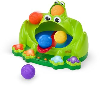 Bright Starts Poppin' Ball Frog Ball Play Toy, Launching, Bouncing & Ramp Racer Toy, Crawl and Chase, Unisex, 6 Months+