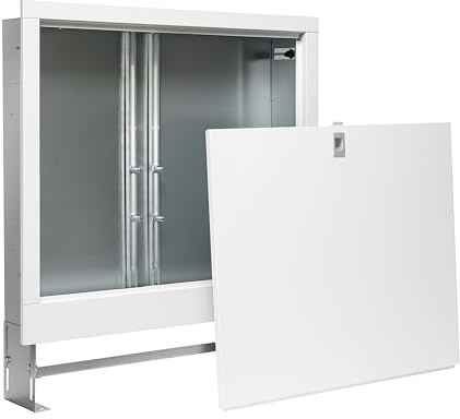 ENVIRON - Unterputz Verteilerschrank für Fußbodenheizung | Lackiertes & Verzinktes Stahlblech | Verstellbare Tiefe & Höhe | Verteilerkasten | Heizkreise (565x575-665x110-170mm (2-8 Heizkreise))