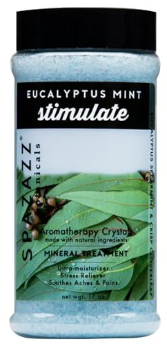 Spazazz Eucalyptus Mint Stimulate Spa and Bath Crystals - Crystals and Bath Salts for Hot Tub and Bathtub Spa - Aromatherapy Scented Salts for Relaxation!