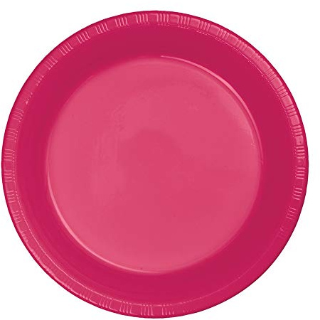 Club Pack of 240 Candy Pink Disposable Plastic Party Dinner Plates 9