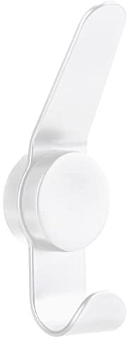 Zone Denmark Puck Hook Double Haken Selbstklebend, Wandhaken ohne Bohren, Klebehaken, Handtuchhaken, Kleiderhaken, 5,8 x 23 cm, Weiß