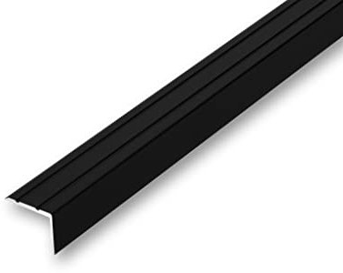 (11,34EUR/m) 25 x 20 x 1000 mm Treppenwinkel schwarz selbstklebend Treppenkantenprofil Treppenkante