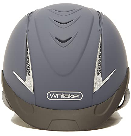 John Whitaker NRG Casco de equitación, Unisex Adulto, Azul y Plateado, 58-62 cm
