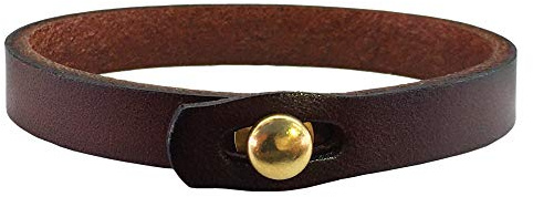 CJMILADO Mens Genuine Leather Bracelet - Handmade Adjustable Leather Cuff Bracelet punk Style leather wrap Wristband for Men (A-Brown)