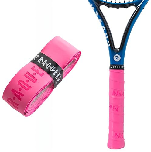 Raquex Enhance Grip pour Raquettes : Grip de Tennis, de Badminton, de Padel, de Squash. 14 Couleurs. Grip de Remplacement Raquette de Tennis Autocollant de qualité supérieure (Rose)