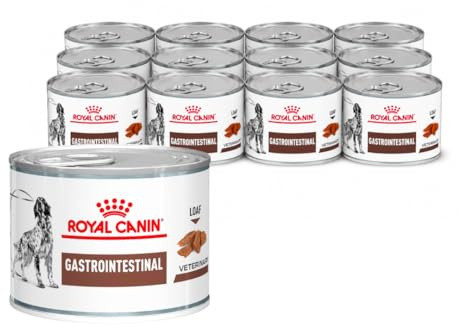 ROYAL CANIN Veterinary Mousse Gastro-intestinale, 12 x 200 g, Nourriture diététique complète pour Chiens Adultes, Soutien digestif, Haute teneur en énergie