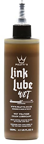 Peaty’s Link Lube Wet Weather Chain Oil – Biodegradable Bike Lubricant for MTB, Road & Gravel, Bespoke Blend Engineered To Prevent Rust & Corrosion, Ultra-Smooth Drivetrain in Wet Conditions, 120ml