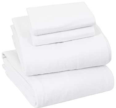 Sleepdown Flanell-Bettwäsche-Set aus 100% Baumwolle, 160 g/m², Weiß, vollständig