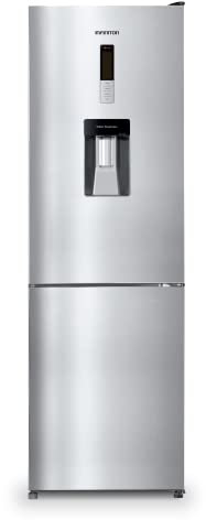 INFINITON FGC-346WB - Réfrigérateur Combi, Inox Anti-traces 322 litres, No Frost, Distributeur d'eau 3L, Affichage LED avec contrôle de la température, Porte-bouteilles en aluminium