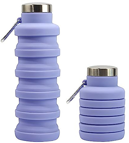 Collapsible Water Bottle Uk Brand Bpa Free Silicone Travel Essential Foldable Gym Bottle Leakproof Hiking Camping Accessories Cycling Bottle Yoga Bottle Kids 500ml