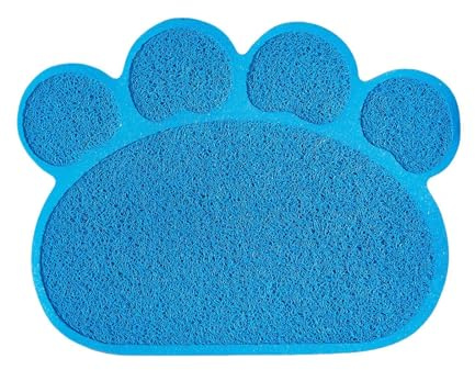 ＡＷＨＡＯ Tapis de Litière pour Chat, Napperon d'alimentation, Tapis de Nourriture pour Chien, Tapis de Bol de Nourriture pour Chatons, Petits Animaux, Chatons, Bleu