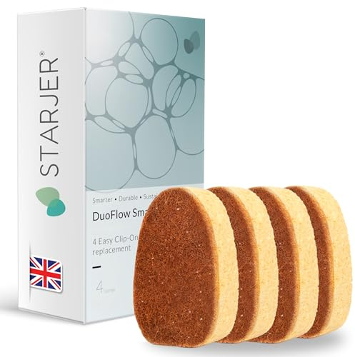 Diskborste SmartSponge Soap Dispensering 4 Eco Sponge Refill Huvuden. Kopparinfunderad sisal och cellulosa, repfri skrubbborste ergonomiskt handtag, köksrengöring skurar. 4 påfyllningar