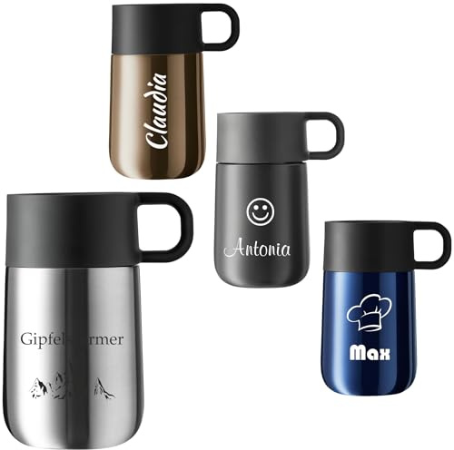 WMF Travel Mug mit persönlicher Gravur – Isolierbecher aus Edelstahl, 300 ml, individuell personalisierbar, Thermobecher für unterwegs