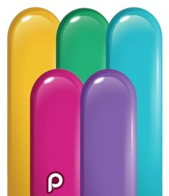 MAGICAPLANET Prima Modelling Balloons 260, Pack of 50, Biodegradable Latex, Assorted Pastel Colours, 150 cm x 5 cm, for Animation and Balloon Sculpture