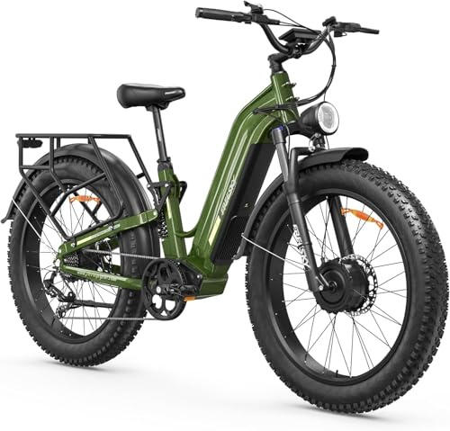 FREESKY Ranger Air 200 Nm Dual Motor Electric Bike for Adults All-Terrain Ebike - 48V 25Ah Removable Battery, 26 Fat Tire Mountain E Bike with Hydraulic Brake,105Miles Long Range Electric Bicycle