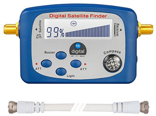 HB-DIGITAL SATFINDER mit LCD Anzeige Kompass und Ton + F-Verbindugskabel + Deutsche Anleitung