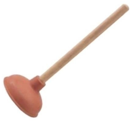 7645C140 - Desatascador Goma Negra Mango Madera 140