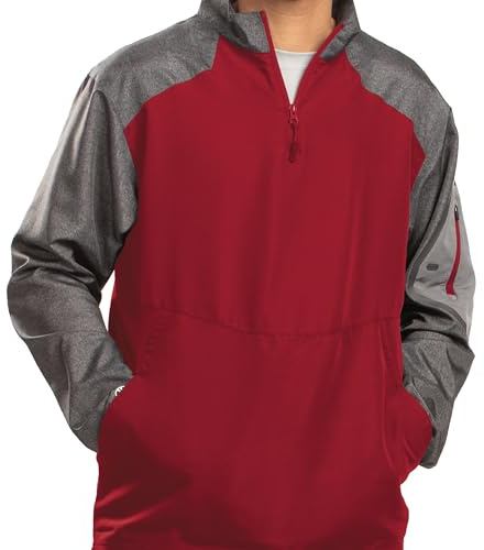 Holloway Raiders Pullover - Quarter Zip Golf & Running Sweatshirt: Lightweight Athletic Performance, Carbn Prt/ Scarl, 3X-Large