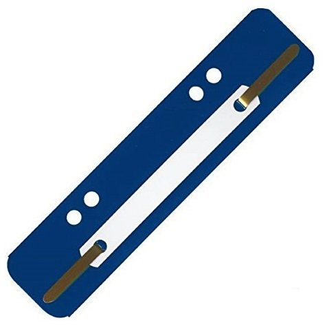 Heftstreifen aus PP-Folie mit Plastikdeckleiste, 3,4 x 15 cm (25 Stück, Blau)