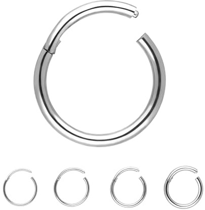 Treuheld® Titan Segment Clicker Piercing - Silber - 1,2mm x 8mm - Segmentring Klicker