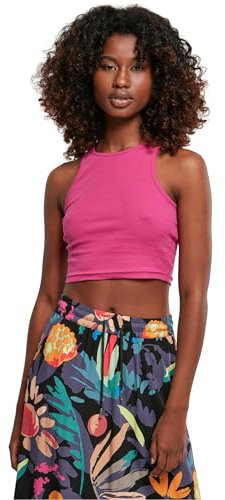Urban Classics Damen Top Cropped Rib Top, geripptes Top für Frauen, kurz geschnitten, Slim Fit, brightviolet, S
