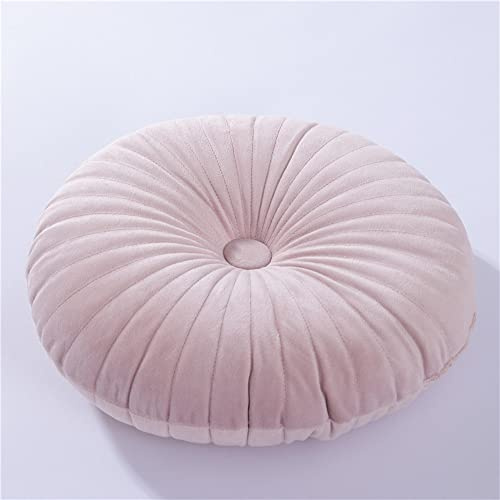 NatureMan Cuscino rotondo in velluto a forma di zucca, 35 cm, adatto per soggiorno, divano, letto, pavimento (rosa)