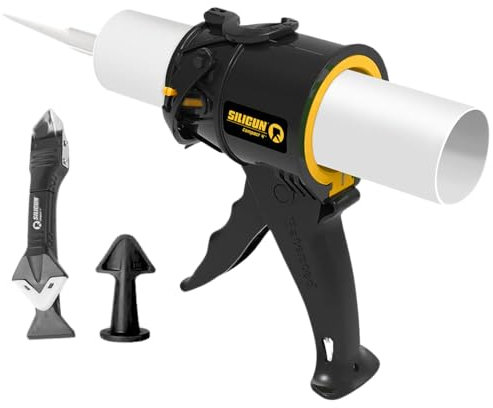 SILIGUN Kompakte Kartuschenpistole mit Kartuschenwerkzeugen und Kartuschendüse – 10-Oz-Kartuschenpistole ohne Stab – Kartuschenpistole mit 12:1 Druckverhältnis für Silikon, Latex, Dichtmittel