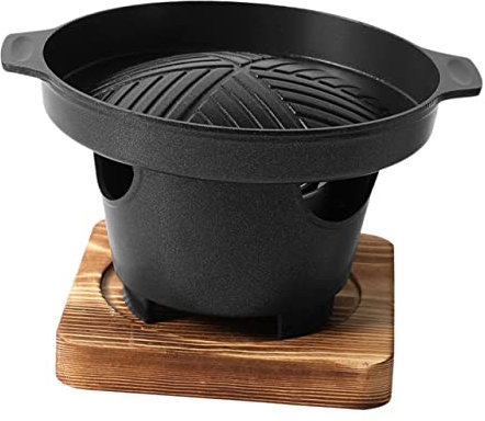 Cabilock Parrilla Barbacoa Pequeña Portátil Sin Humo Horno De Asar Aluminio Multifuncional Para Hogar y Camping Negro