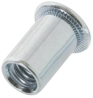 Dadi per rivetti con testa piatta M12 x 23 mm, 20 pezzi, dadi per rivetti ciechi in acciaio zincato