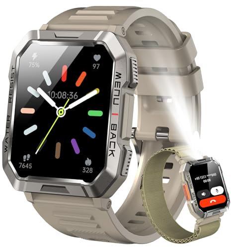 Blackview Smartwatch Uomo, Smartwatch Militare Uomo Fitness con Chiamate Bluetooth,2.01 Orologio Intelligente 112+ Modalità Sportive/900 mAh/Sonno/Cardiofrequenzimetro/Torcia/Bussola per Android IOS