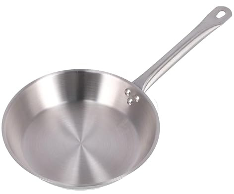 Well Home Sartén Ø24x5cm en Acero inoxidable, Apta para inducción y SIN antiadherente