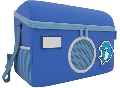 Heldenzimmer - Tonie Bag for Toniebox with Raccoon Grey - Safe Tonie Bag Transport in Toniebox Bag for up to 10 Figures and Accessories, blue, bis zu 15 Hörfiguren, Cartoon or Themed