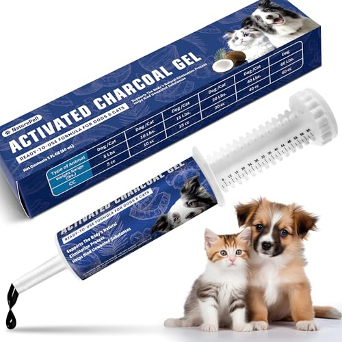 Activated Charcoal Paste for Dogs & Cats 60 cc, Pets First Aid Formula, Pets Charcoal Emergency for Poisoning, Indigestion & Diarrhea, Ready Absorb Toxins, Camping Survival Remedy