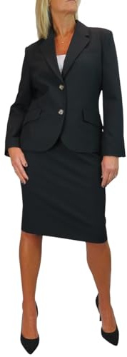 Paulo Due Women's 2 Piece Trouser Suit Fully Lined Blazer Black (14)