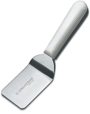 Dexter Russell S171PCP 19663 Sani-Safe Mini Turner, 2-1/2 Stainless Steel Offset Blade Spatula, Textured Polypropylene White Handle, Small Grill Turner for Professional Kitchens, Made in USA